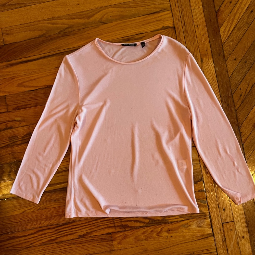 Anne Klein Soft Pink Long Sleeve Tee